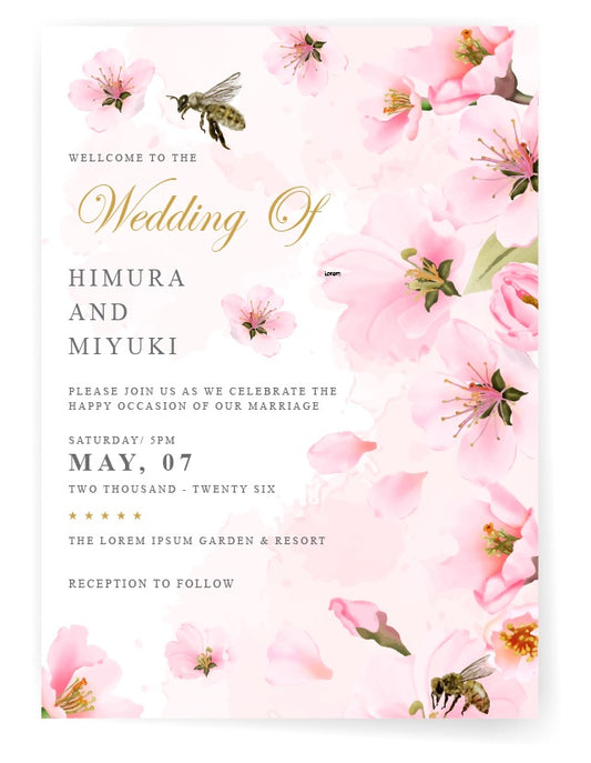 Wedding, occasion and birthday invitation card