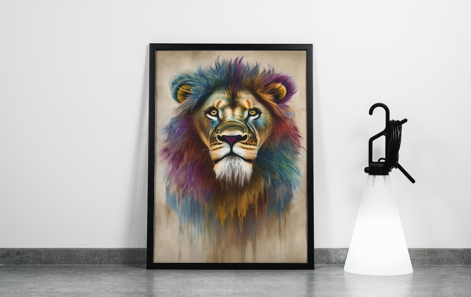 Faded Lion Portrait
