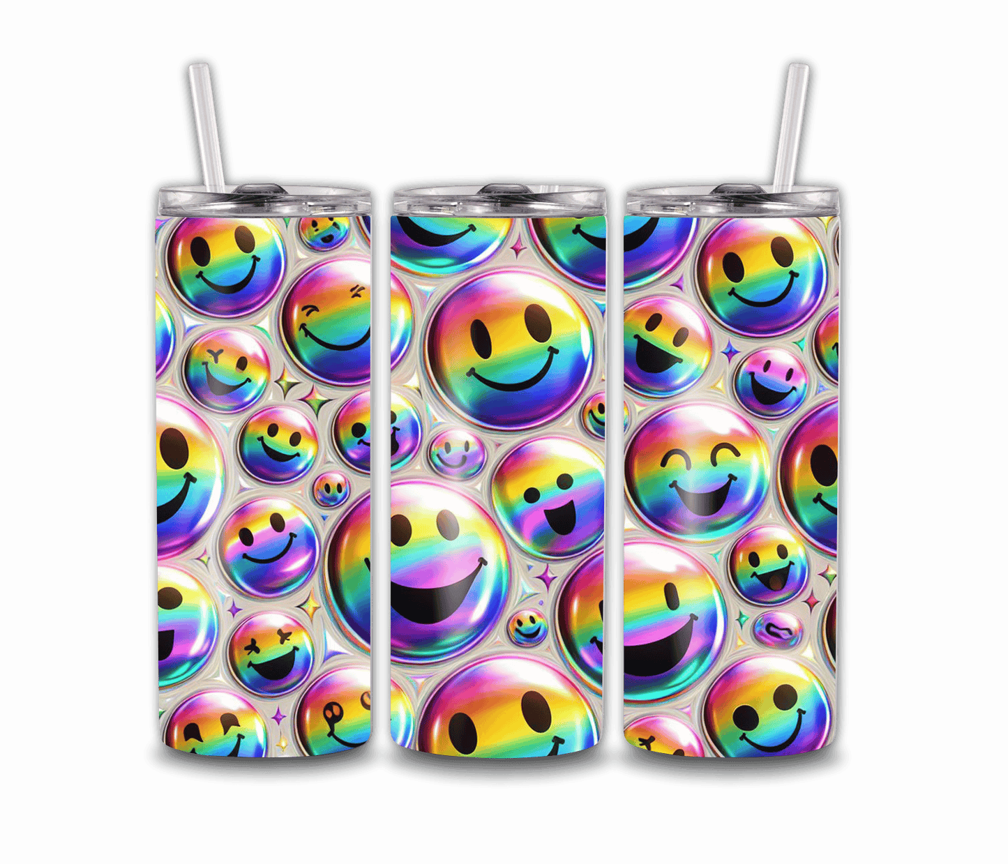 Holographic Smile Face 20oz Tumble