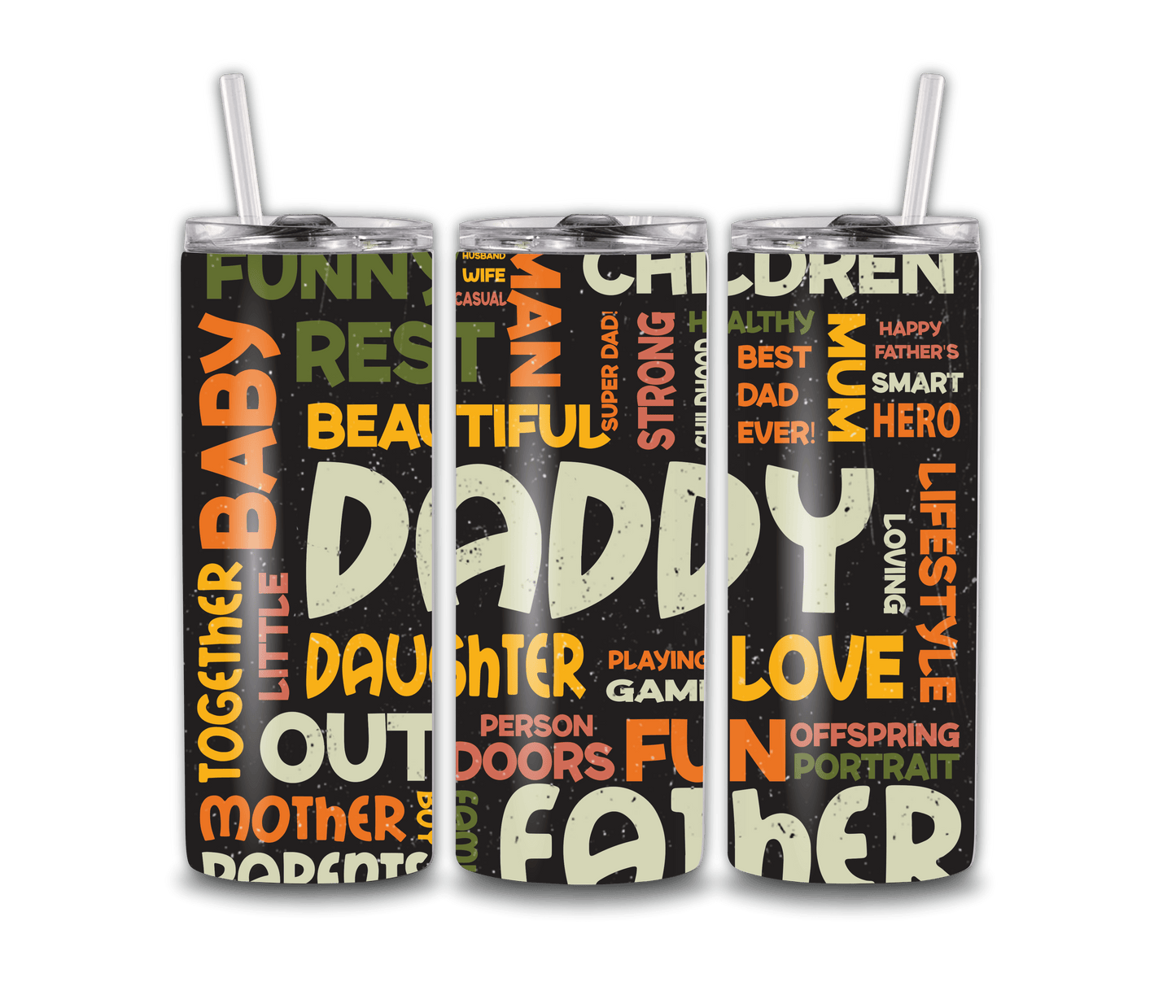 20oz Dads Tumbler with Straw