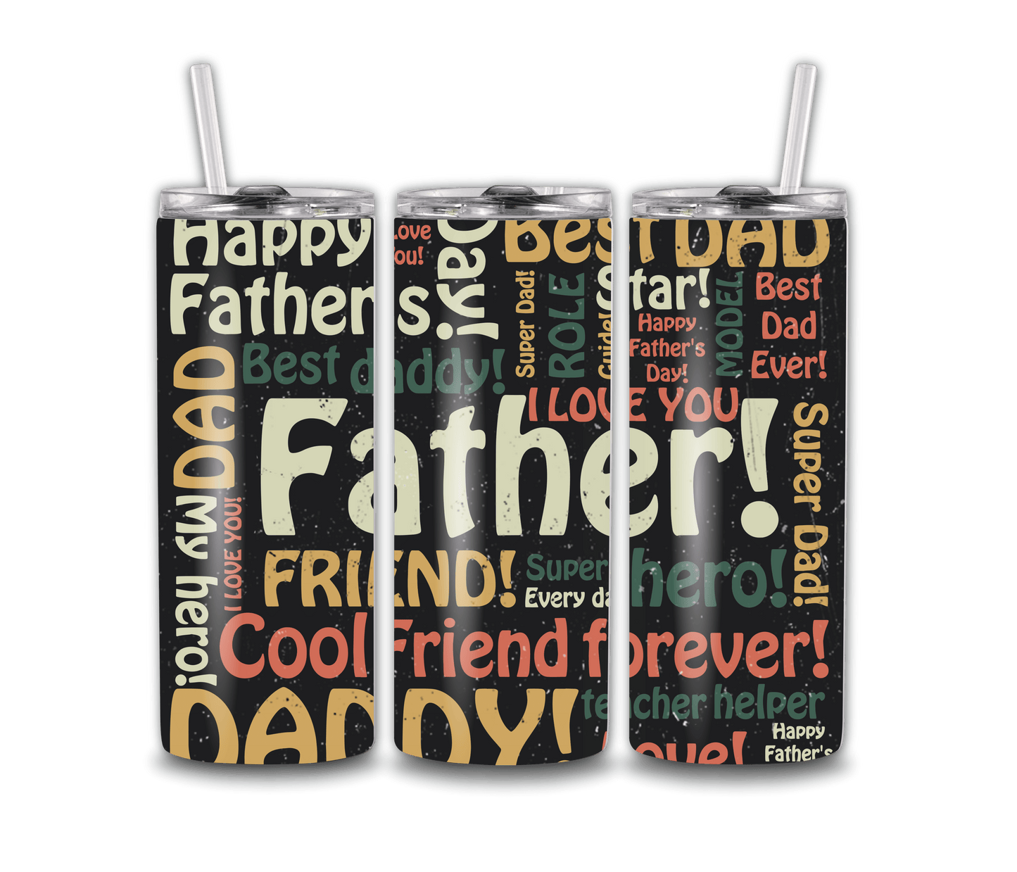20oz Dads Tumbler with Straw