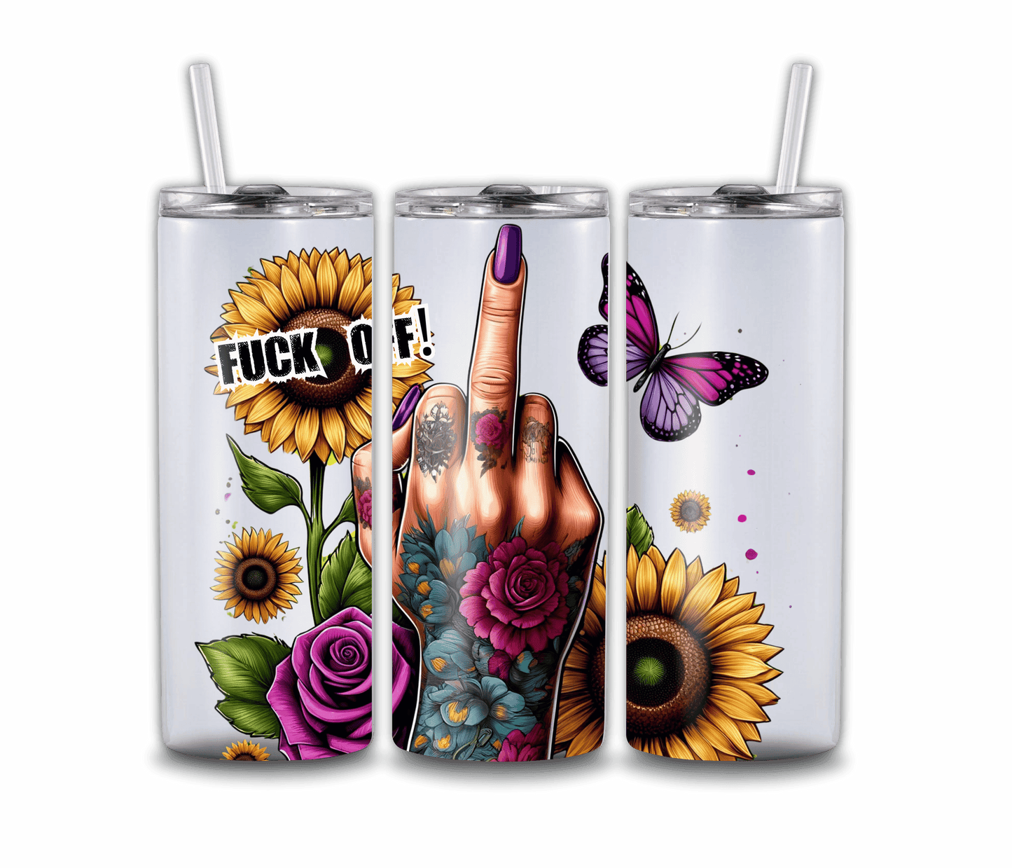 20oz Middle Finger Tumbler - Stylish & Insulated - Perfect for On-the-Go