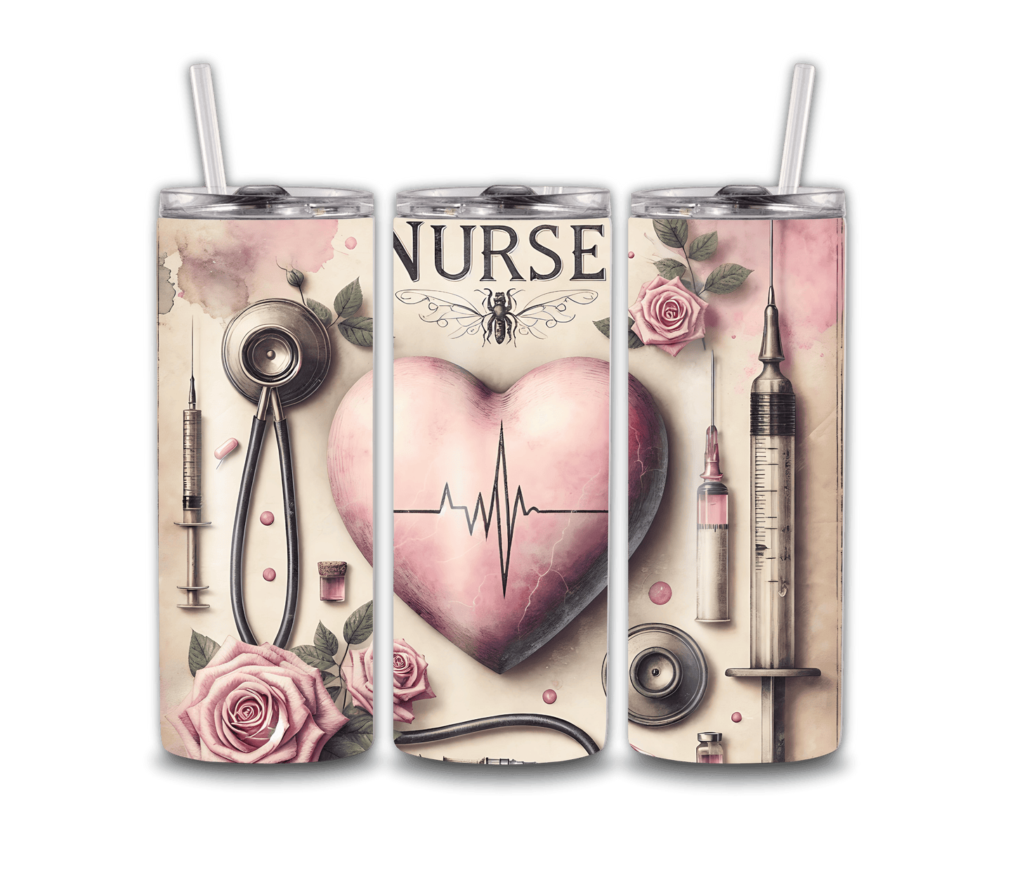 20oz Nurse Tumbler with Straw