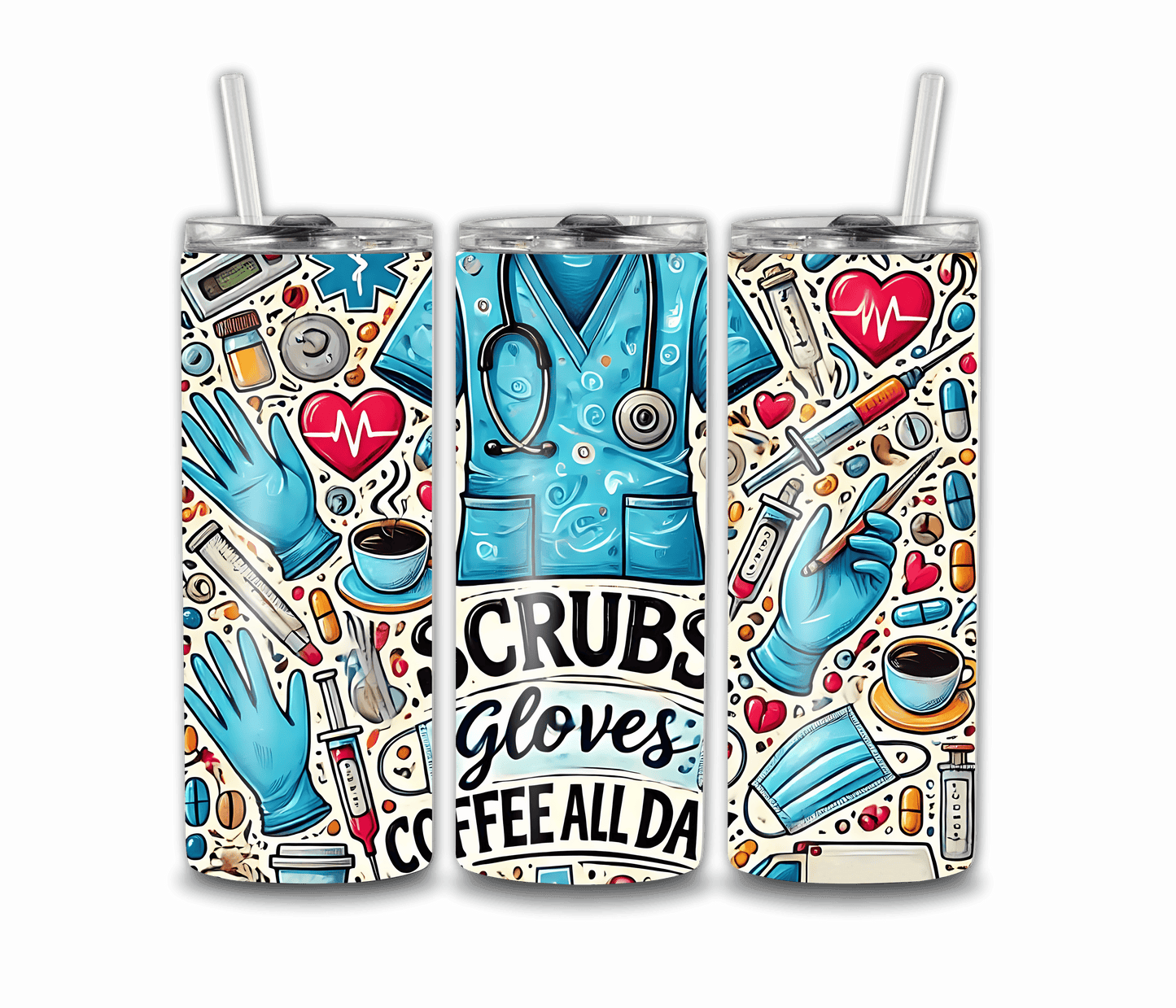 20oz Nurse Tumbler with Straw