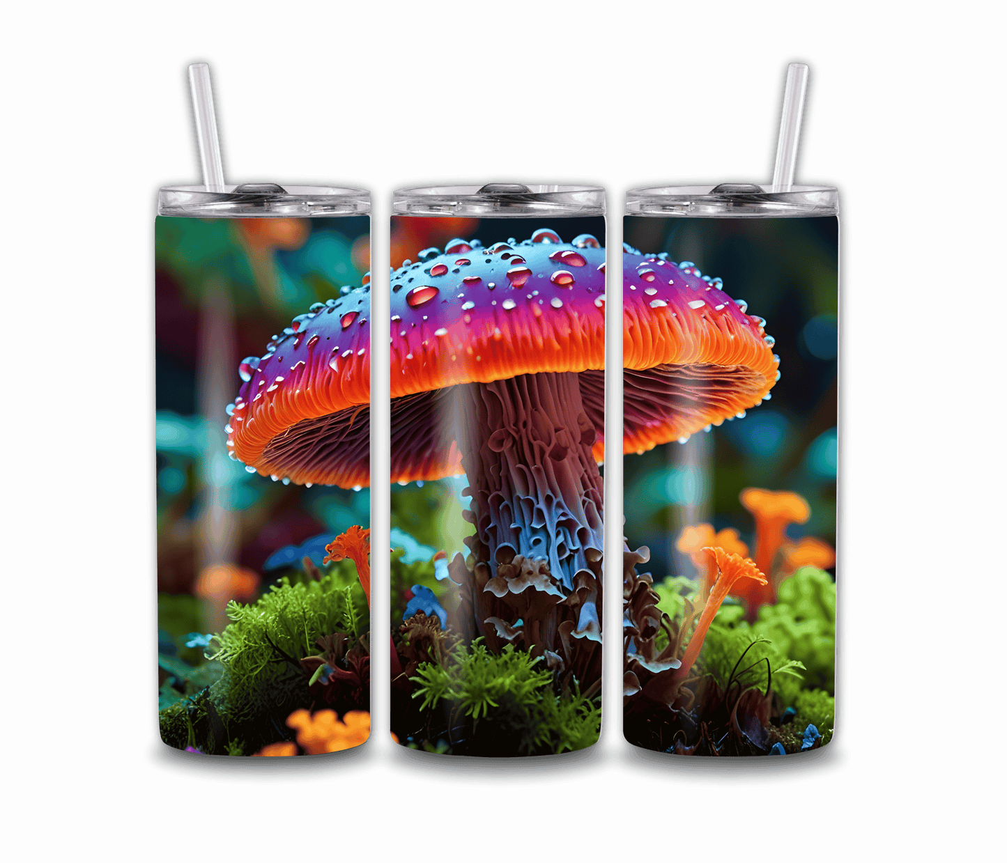 20oz Rainbow Mushroom Tumbler