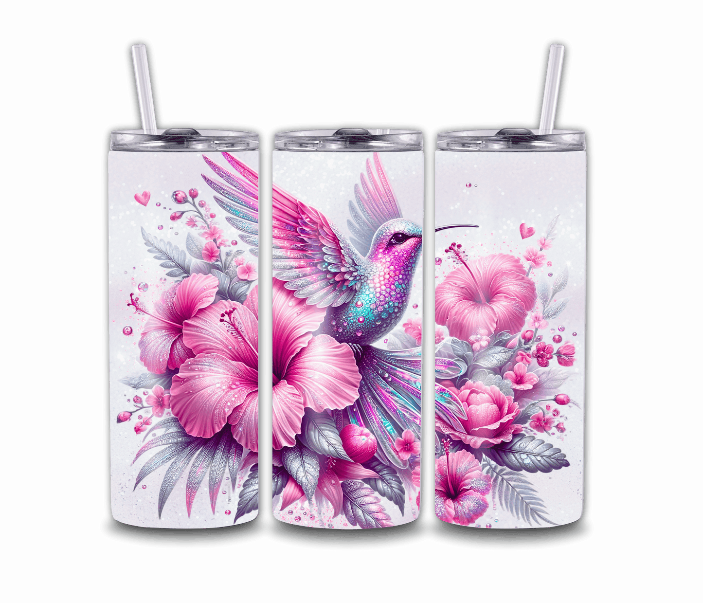 20oz Pink Humming Bird Tumbler