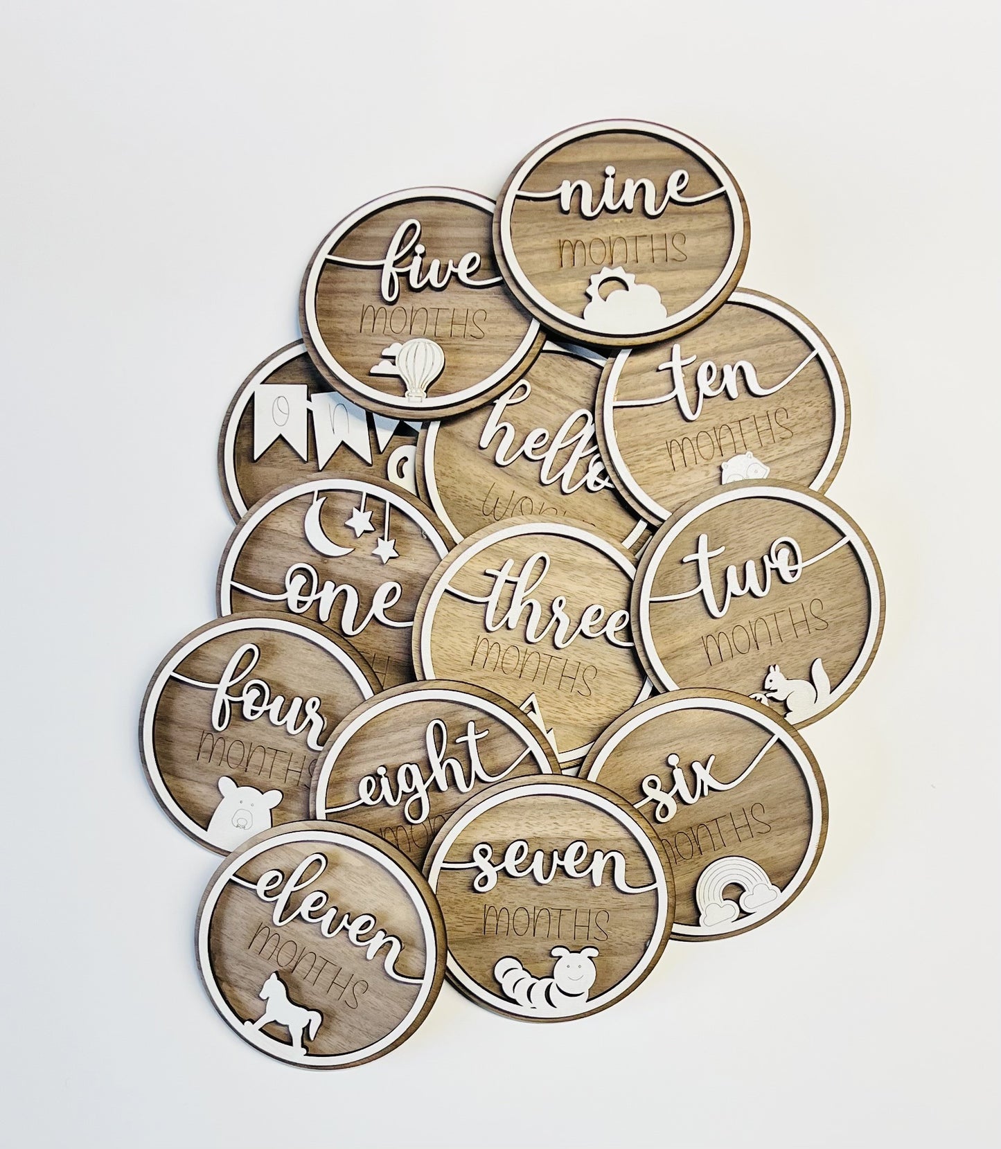 BABY MILESTONE WOODEN DISCS KEEPSAKE