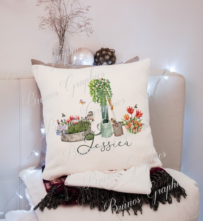 personalised Alphabet gardening cushion
