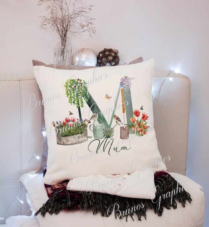 personalised Alphabet gardening cushion