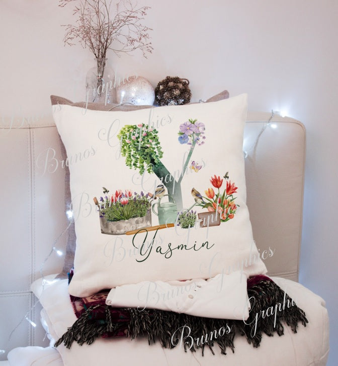 personalised Alphabet gardening cushion