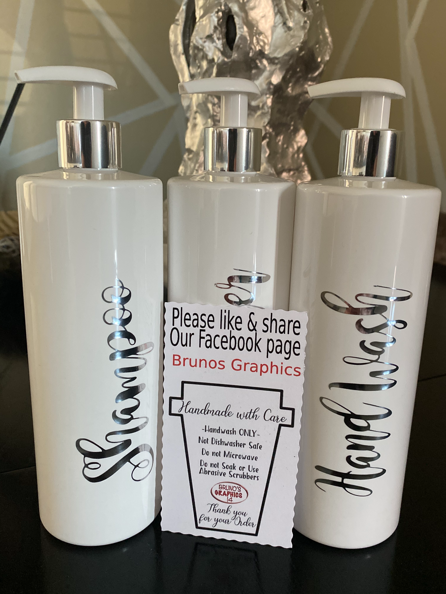 250ml White Pump Bottle with Lotion pump