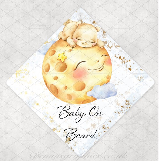 Bear Baby on Board rear car window sign