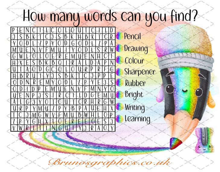 Word Search-Dry Eraser-Aluminium Sheet-Reusable