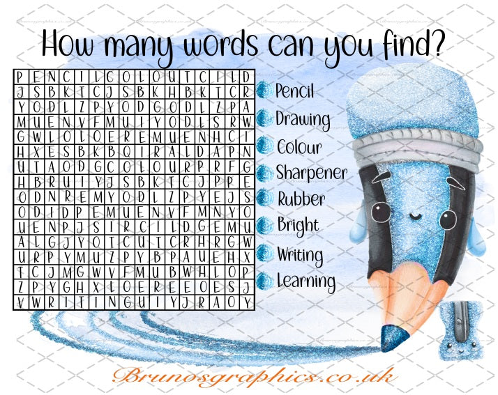 Word Search-Dry Eraser-Aluminium Sheet-Reusable