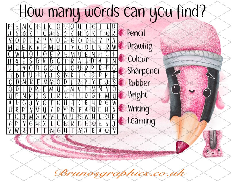 Word Search-Dry Eraser-Aluminium Sheet-Reusable