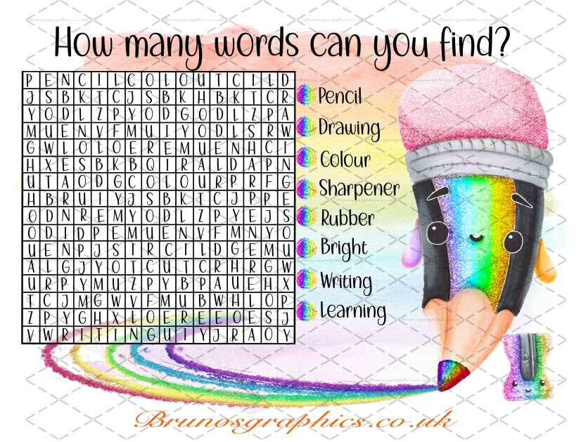 Word Search-Dry Eraser-Aluminium Sheet-Reusable