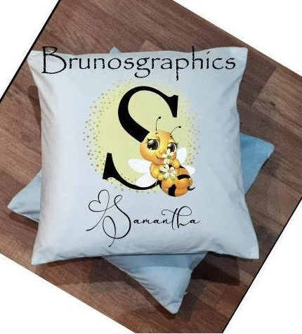Personalised Bee Cushion - Unique Gift for Kids & Adults