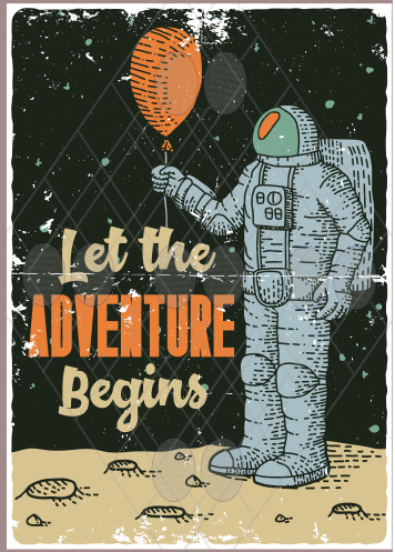 Adventure Begins - Vintage Rustic Metal Sign | Retro Wall Poster - Explore Now