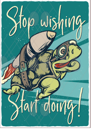 Vintage rustic effect metal sign retro print wall poster decoration-Stop wishing aluminium poster