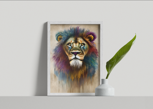 Faded Lion Portrait