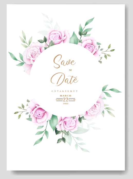 Elegant Pink Roses Save the date cards and Wedding Invitation,Birthday