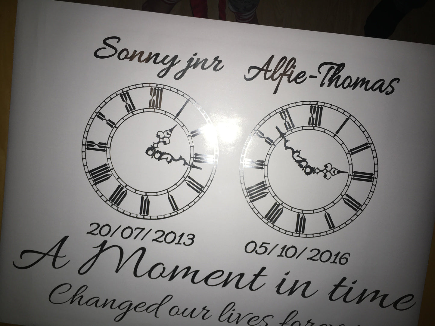 Personalised Kids Birth Date Clock Vinyl Wall Art