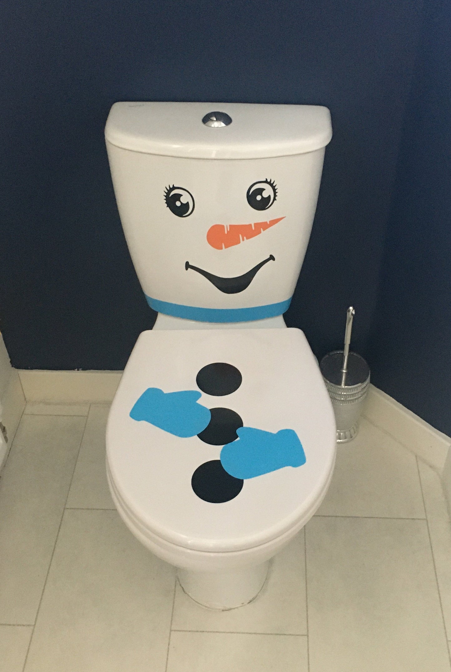 Snowman toilet decal