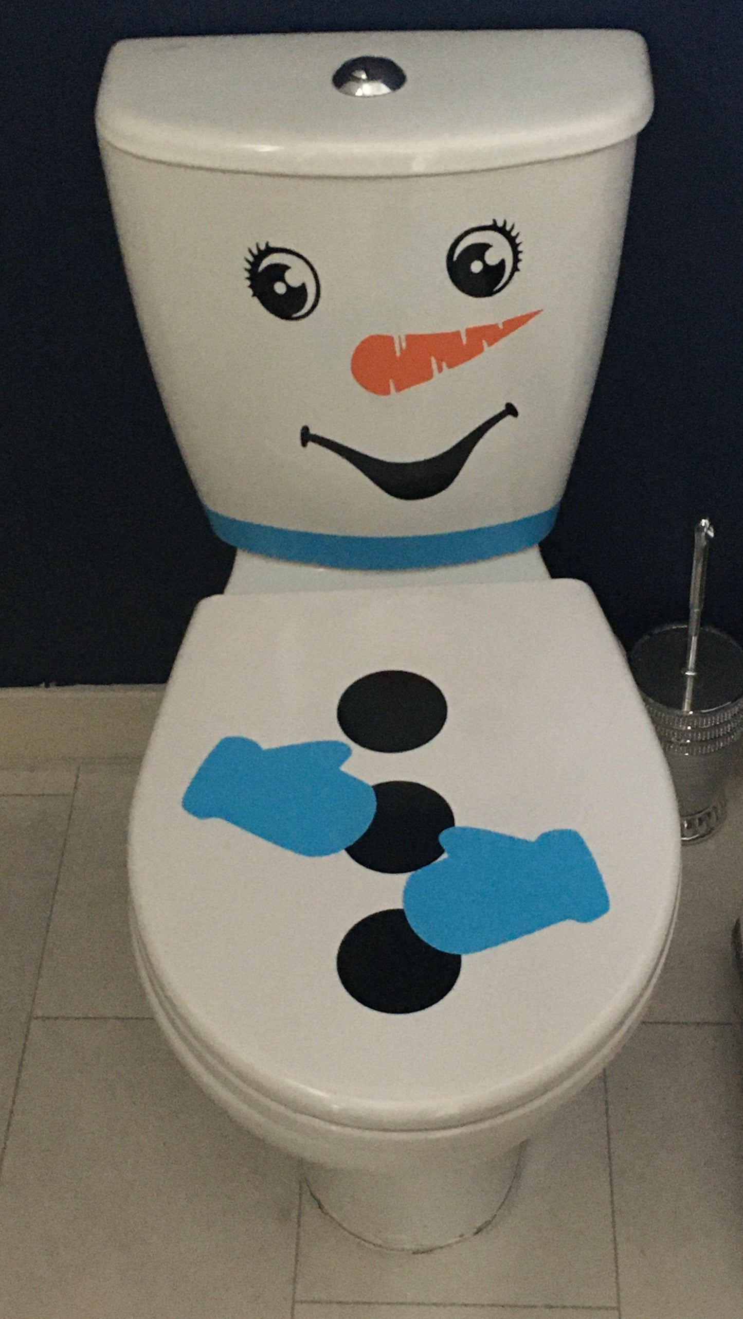 Snowman toilet decal