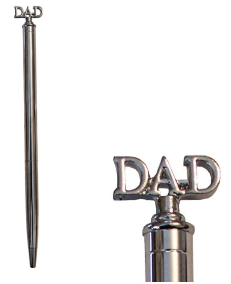 Silver Barrel Pen with Dad Word on Top