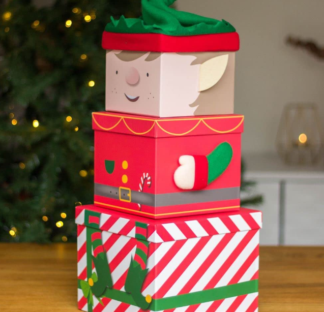 Stackable Elf Christmas Gift Boxes, Nested Christmas Eve Box, Elf Gift –  BrunosGraphics