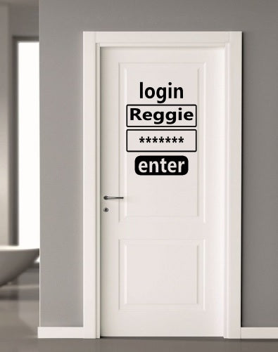 personalised Kids Login door sign Vinyl Decal/stickers Transfer home decor